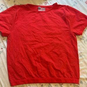 Bright Red Crop Top Shirt
